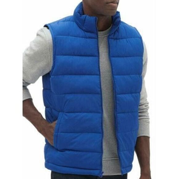Banana Republic Blue Mens Primaloft Insulated Vest Size Medium Warm Gently Used - Picture 8 of 8